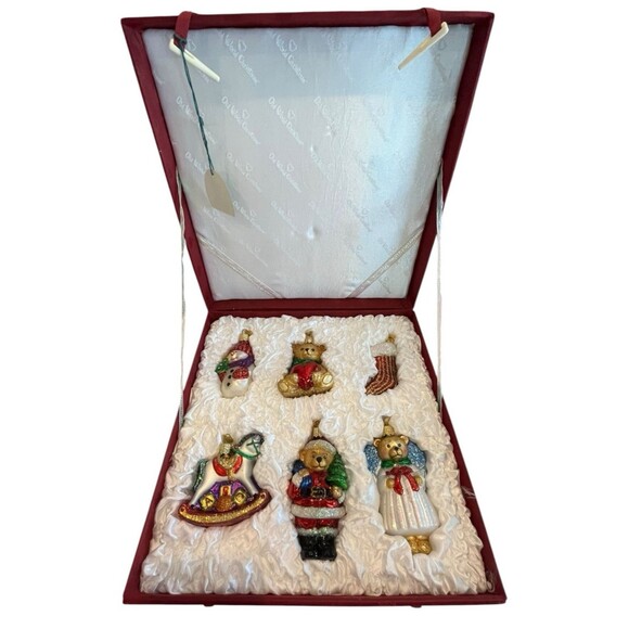 Child's First Christmas Ornament Collection Set of 6 New Blown Glass in Box OWC - Picture 1 of 16